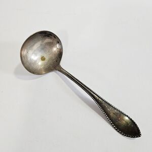 Antique 1847 Rogers Bros. Vesta Pattern Extra Coin Silver Plate Cream Dip Ladle